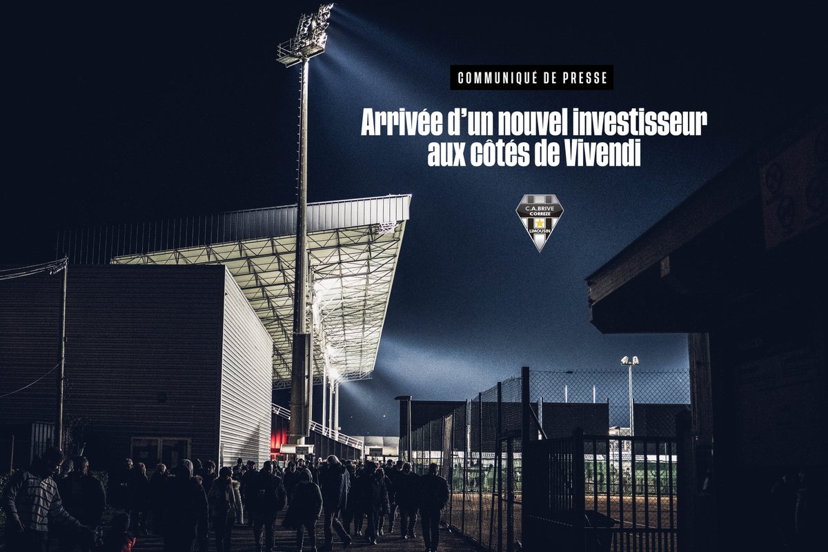 🆕⚫️⚪️ Ian Osborne devient le nouveau premier actionnaire aux côtés de Vivendi.

« Je suis ravi d’investir à titre personnel dans Brive – dans un club, dans un sport, et dans une région que j’aime. »

𝐿𝑒 𝑐𝑜𝑚𝑚𝑢𝑛𝑖𝑞𝑢é 🗞️ bit.ly/3PYqBKE

#WEARECAB