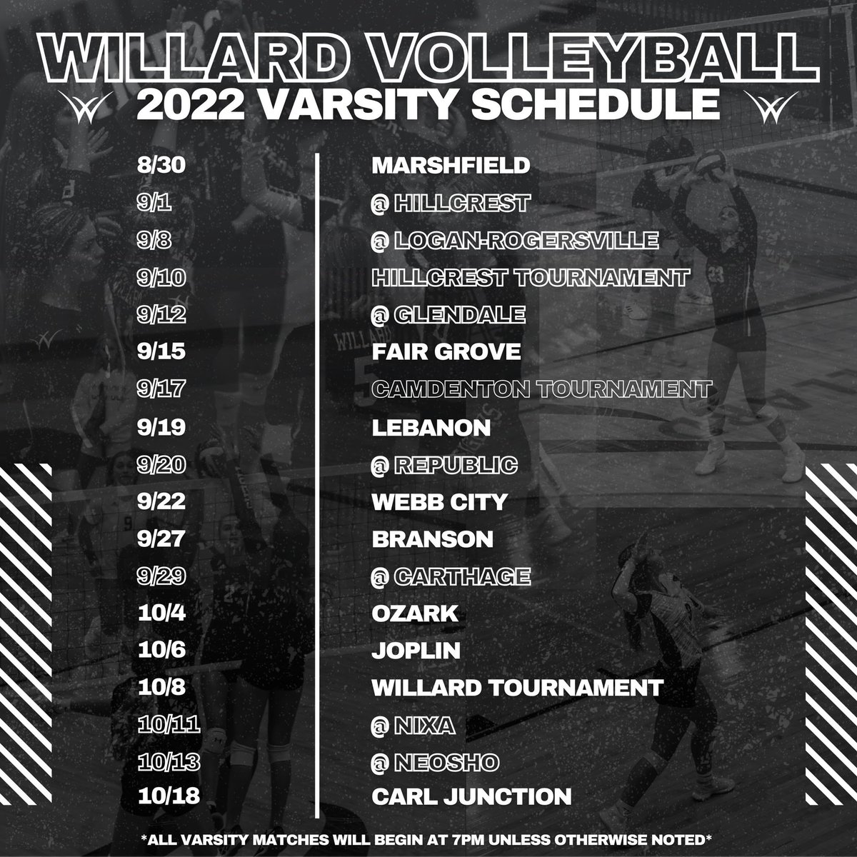 Willard Volleyball 2022 Schedule🏐🐾

Mark your calendars &amp; come support the VolleyTigers this season! #itsgoodtobeatiger