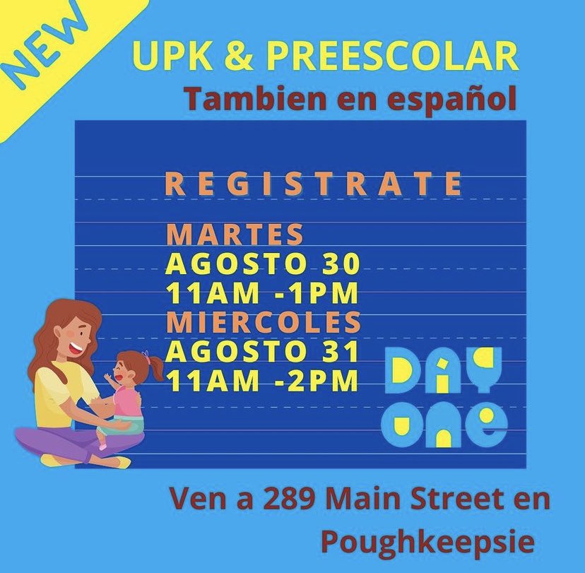 DayOneCommunity's tweet photo. 🇪🇸Estas buscando escuela preescolar?
Tenemos buenas noticias! en Septiembre Day One  abrirá su primera escuela preescolar en Poughkeepsie VEN Y REGISTRATE EN NUESTRAS OFICINAS 289 MAIN STREET POK SUITE 201  #hqece #DayOne #poughkeepsie #prek #preescolar #school https://t.co/LTFrSWUI73