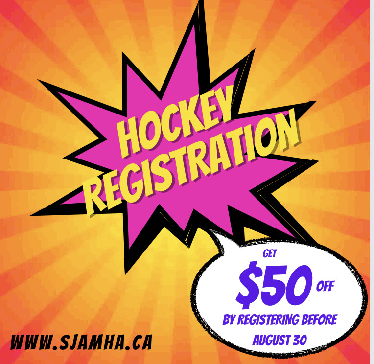 What are you waiting for? 🤔 Time is running out for you to save $50 on 2022/23 hockey registration!

#SJAMHA
