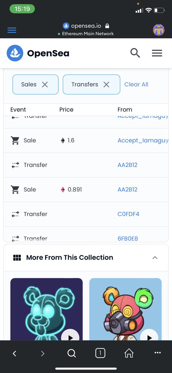 adame1807's tweet photo. @killabearsnft #killaverse
My brother was hacked and killabear #830 was transferred from him. Just transfered a day ago for 0 eth to some Wallet C0FDF4 and sold right away for 0.891 wich is so cheap wtf. 
Just want to remind people, keep ur killas safe🔒!

See the transfers below https://t.co/ulAmyUbn0n