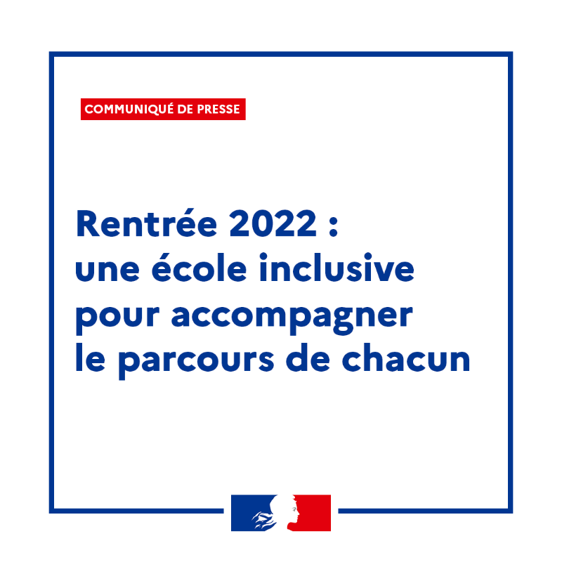 Solidarite_gouv's tweet photo. Communiqué 🗞 | Rentrée 2022 : 
une école inclusive pour accompagner le parcours de chacun 
@PapNdiaye @gdarrieussecq @JCCOMBE