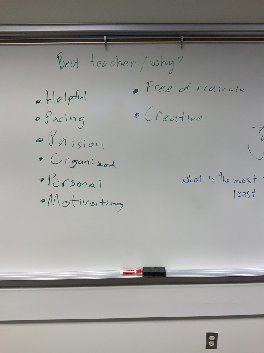 mathhombre's tweet image. They saw lots of connections to the traits of the best teachers they’ve had. #mtechat