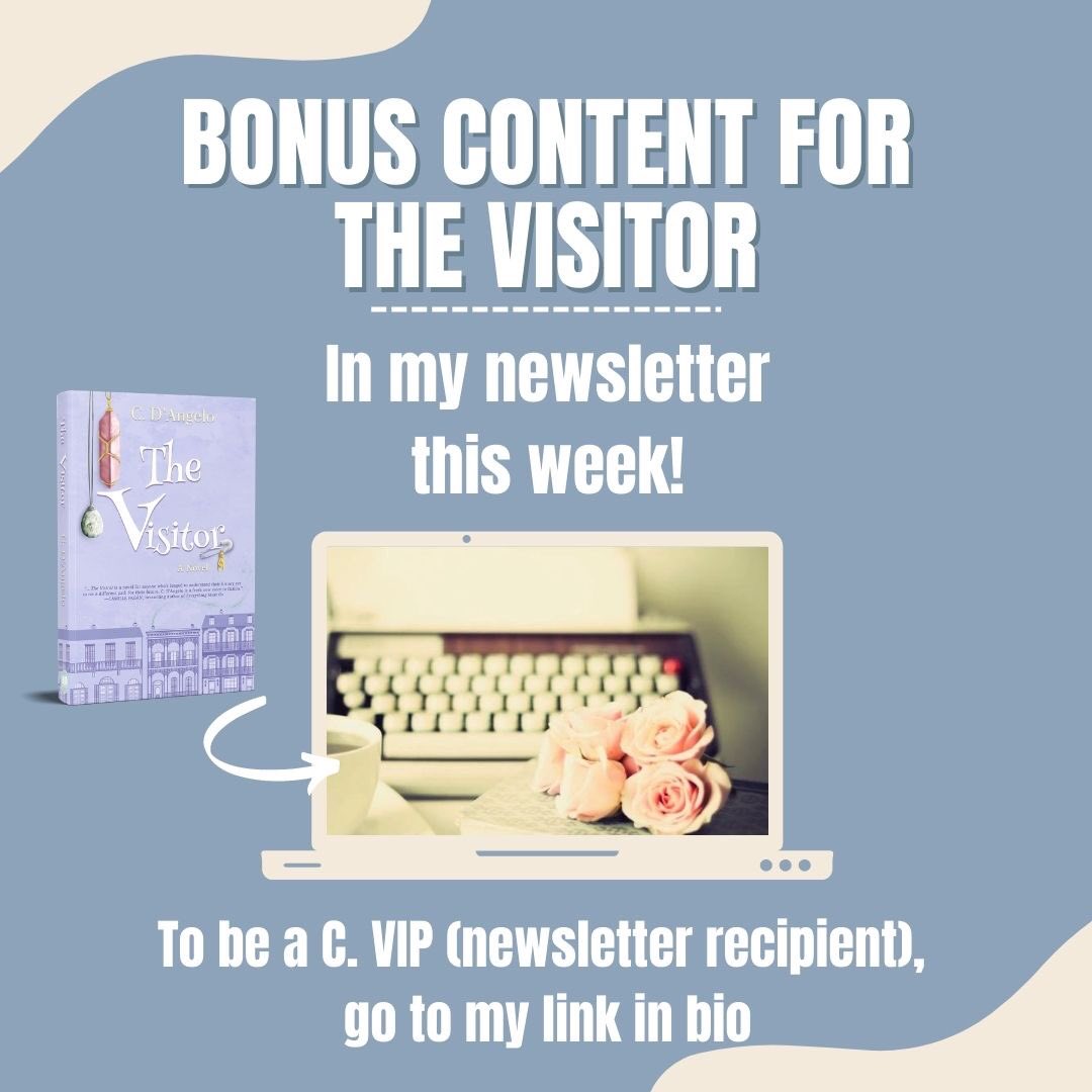 CDAngeloAuthor's tweet photo. Do you love extras? I do, so I’m giving you some this week for THE VISITOR. 🫢🥳 https://t.co/RMbSRfFdoV
THE VISITOR:
🏢 A New Age store needing to survive
💫 A mystical customer
❤️ A nemesis ex boyfriend developer
🎷 A New Orleans setting
🇮🇹 Sicilian culture
#CDAngeloAuthor https://t.co/usrisxY3zr