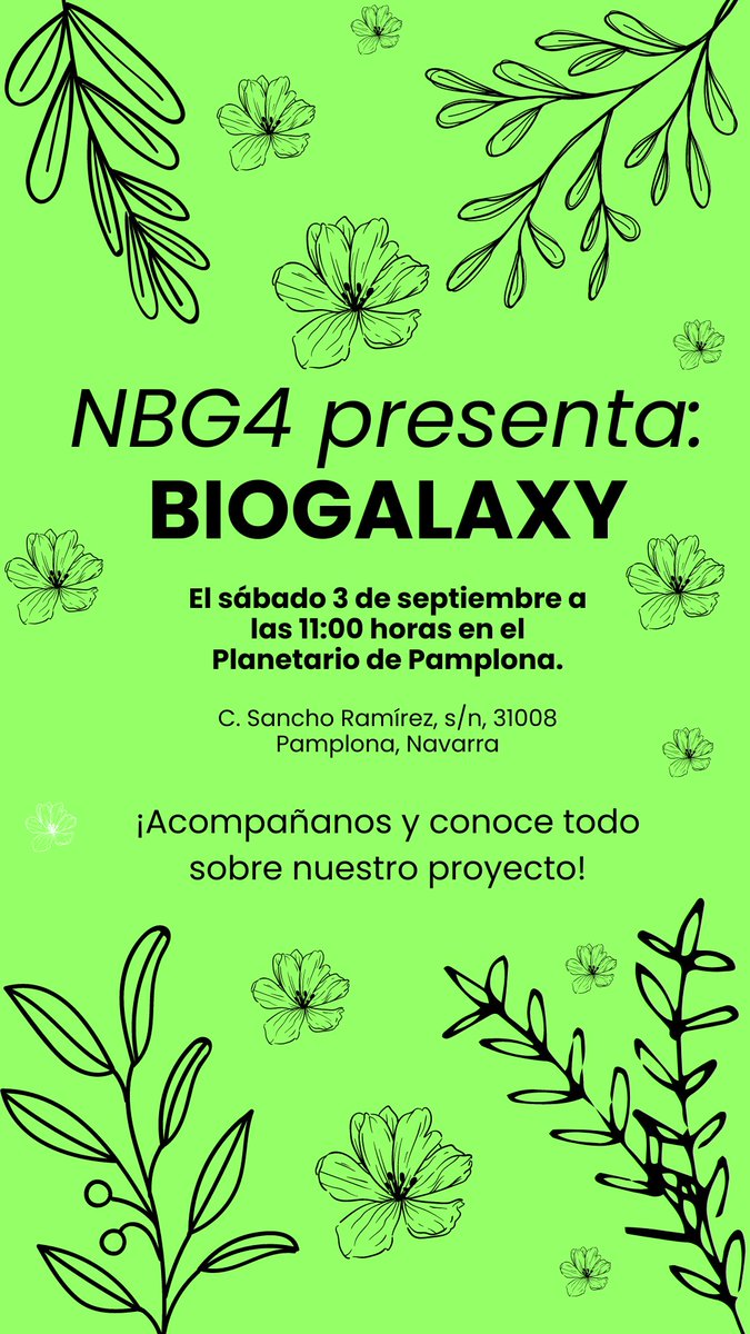 Si os interesa la biología sintética o queréis conocer de qué trata, este sábado 3 de septiembre os invitamos al Planetario de Pamplona a echar un vistazo a nuestro proyecto: Biogalaxy. Una oportunidad para descubrir este apasionante mundo y el trabajo que estamos realizando🌱