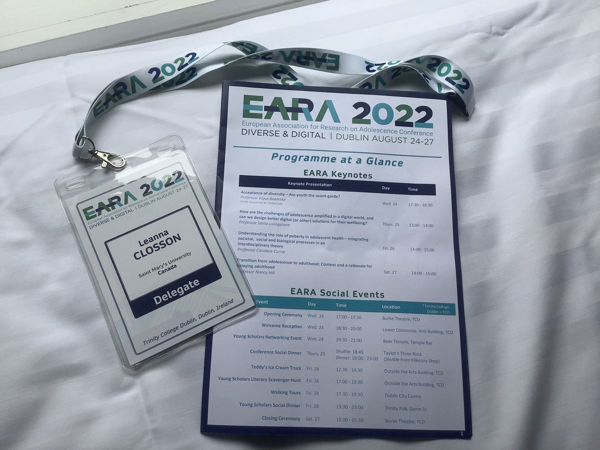 DYSC_LAB's tweet photo. At EARA 2022, Dr. Closson presented @DYSC_LAB research on thriving among late adolescent resource controllers. What a fun conference location at Trinity College in Dublin, Ireland! #adolescence #psychology @PsycSMU @SMUScience https://t.co/BNrnwPq4Sc