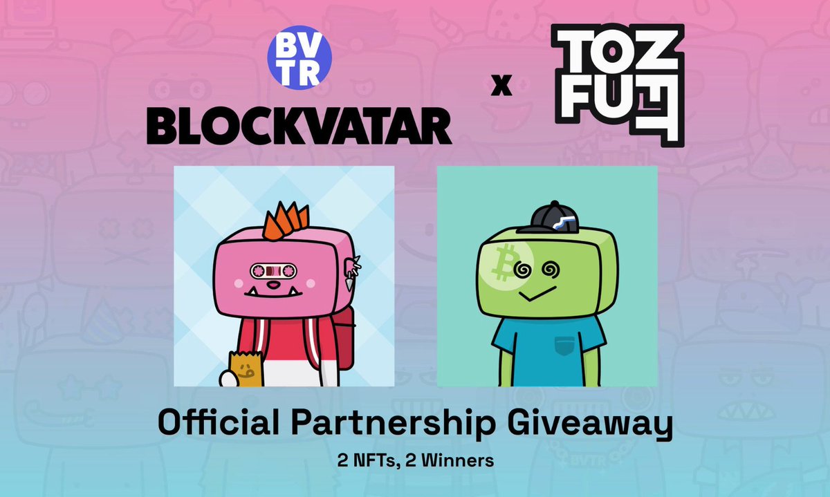 tofuNFT's tweet photo. 🎉Celebrating Partnership with 
@blockvatar ,host #giveaway!

🎁Prize:NFT x 2

1⃣Follow @blockvatar&amp; @tofunft
2⃣❤️ &amp; RT
3⃣Tag 3 friends

⏰72h⏰

👉collections: https://t.co/esZaX9GNWd
👉 free claim: https://t.co/oQFaDvOh8R

#Polygon #MATIC https://t.co/HFg6idnlrZ