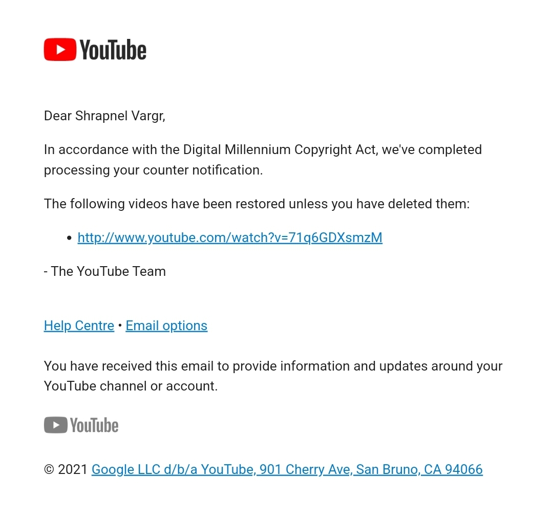 Let this be an example to anybody planning on using false copyright strikes against content creators.

All this person managed to donwas annoy me, and utterly ruin their reputation amongst the community.