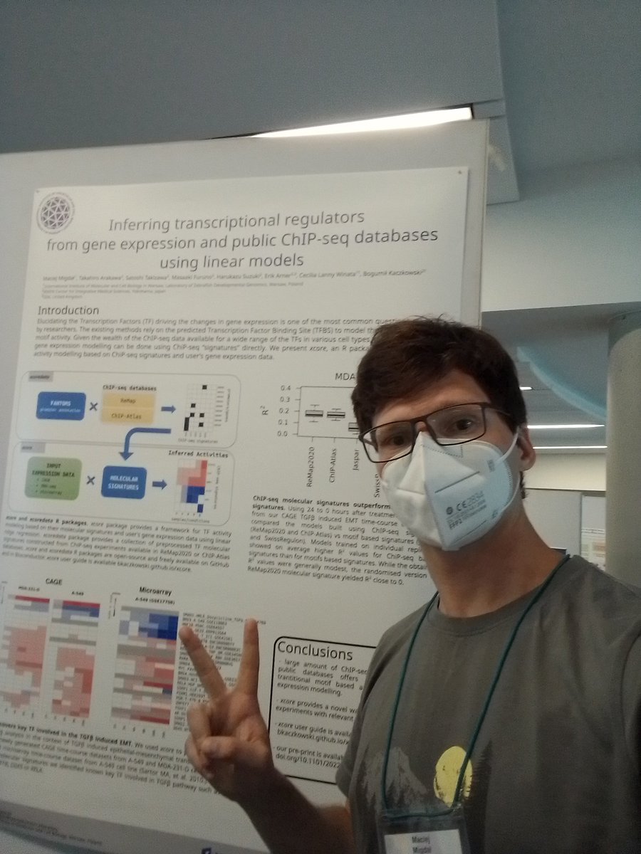 Our Maciej Migdal presenting xcore, an algorithm to model transcription regulators based on gene expression and ChIP-seq data (developed in collaboration with @b_kaczkowski &amp; Arner lab, RIKEN). EMBL conference: Transcription and Chromatin.