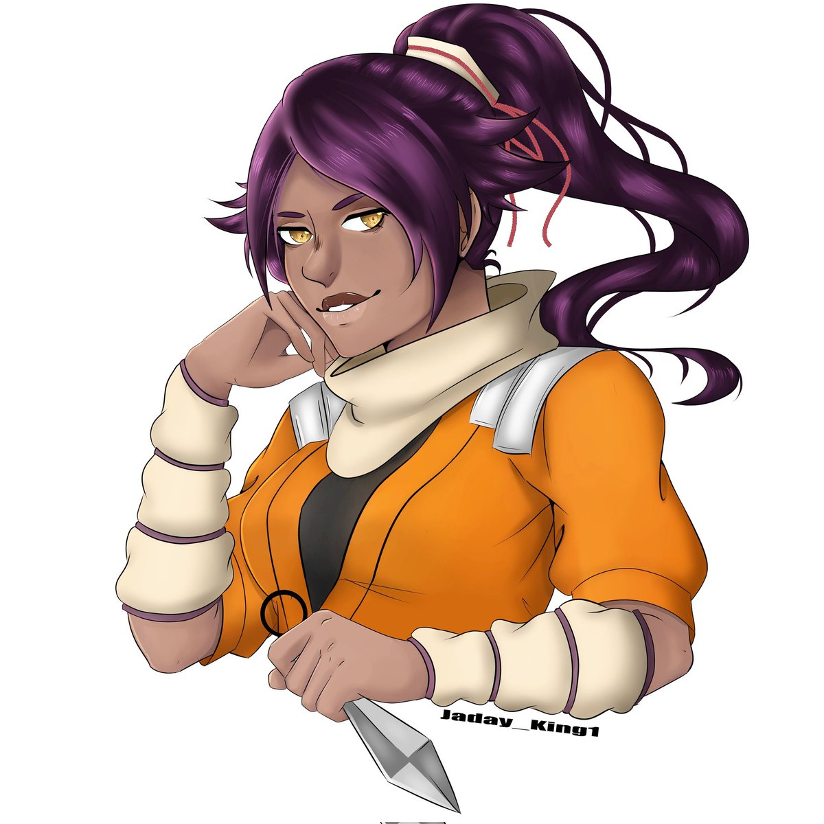 Jadayking1's tweet photo. My drawing of Yoruichi that I did a while ago 🥰 

#BLEACH_anime #anime #digitalart #fanart https://t.co/kGTpWSwLlJ