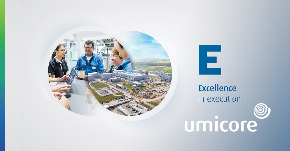 UmicoreGroup's tweet photo. Considering the current pace of our organization and the speed at which the world around us is changing, we will have to excel in everything we do to achieve Umicore #2030RISE. E means Excellence in execution: https://t.co/V7DbmhptYn https://t.co/JtGjURTCB4