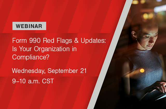 MarjorieHull's tweet photo. Form 990 compliance can be tricky to navigate. Our @FORVIS professionals will share helpful insights and red flags to watch for in this webinar. https://t.co/dvR6whFX8V https://t.co/5ckyFRncxi