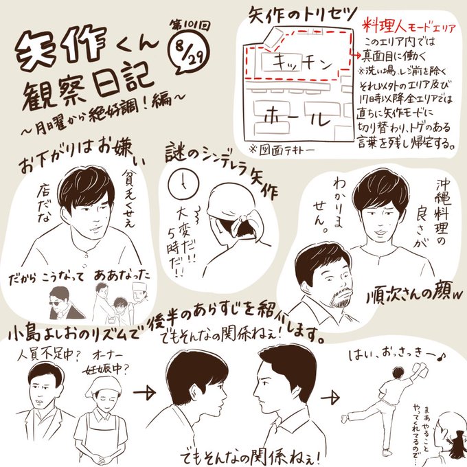 【矢作くん観察日記】
今週は大人しく料理してる感じかな～と思ってたら、定時で帰るくせに爪痕ガンガンな矢作選手に拍手～!

#ちむどんどんする 