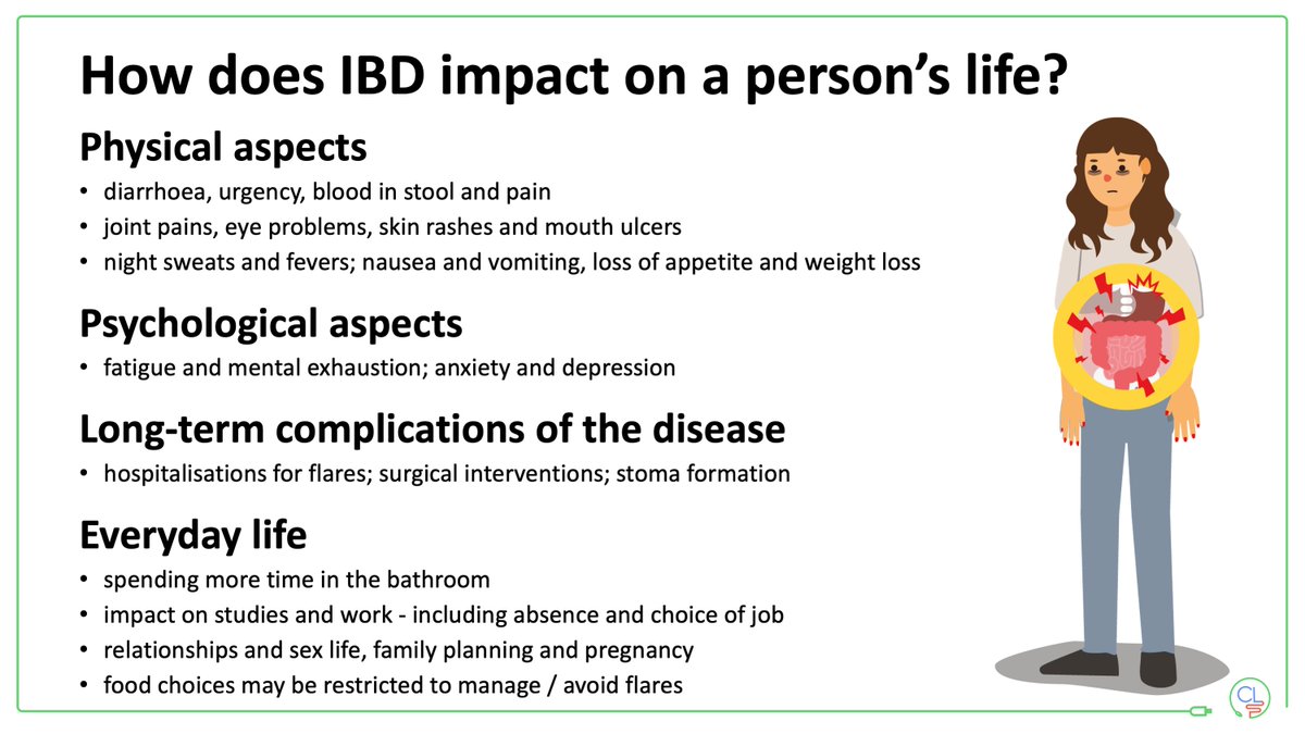 Crohn's disease and ulcerative colitis

These inflammatory bowel diseases can have a marked impact on a person's life