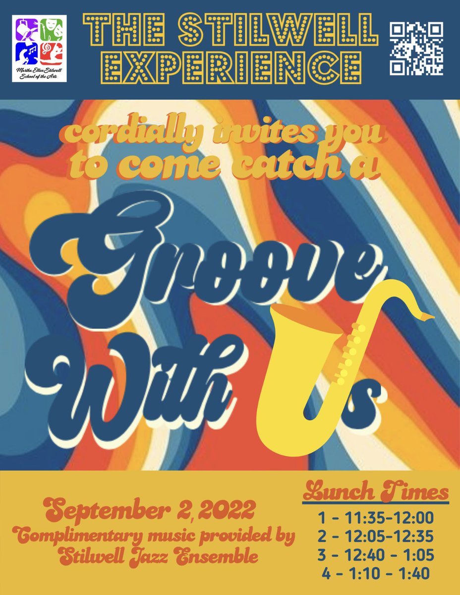 ATTENTION SENIOR PARENTS: We cordially invite you to come &amp; catch a Groove with Us this Fri.,Sept. 2 during the lunch periods. Chat with your artist to determine which lunch period they are assigned on a b-day &amp; feel free to join them for lunch &amp; even bring a meal. See you soon