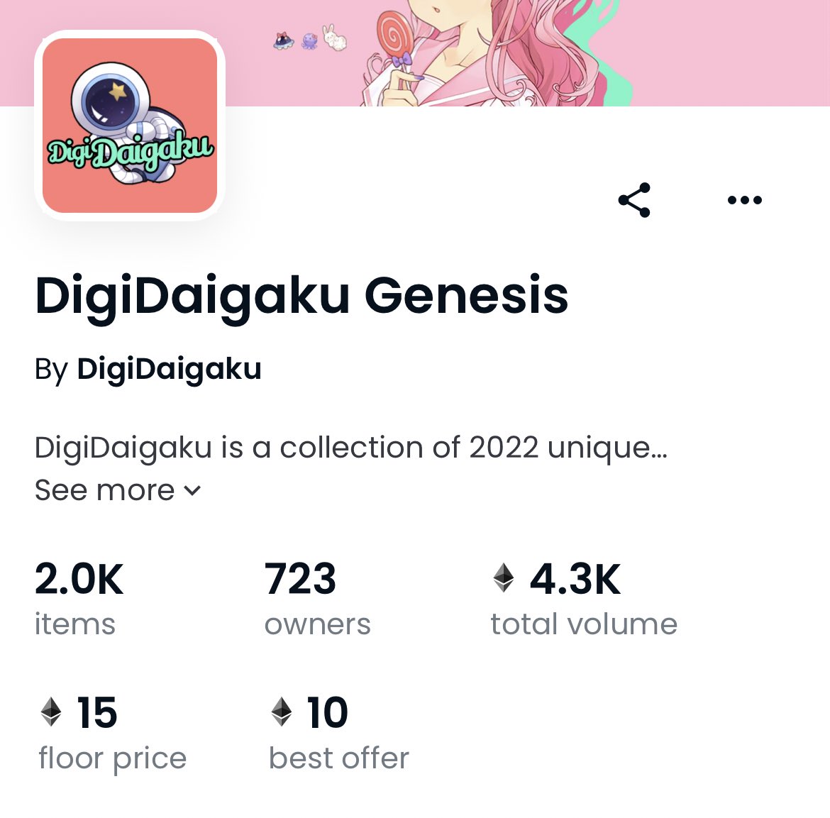 sibeleth's tweet photo. Oh cool, @DigisDaigaku is at 15 ETH floor🔥 Guess who has 10 of them? 🤓 https://t.co/gNBBwG3a8r