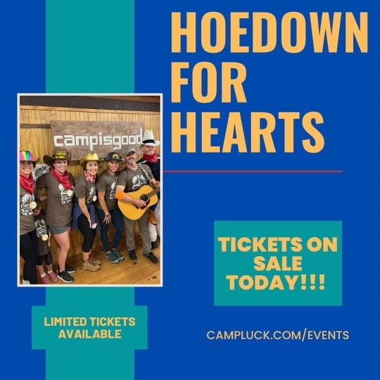 Get ready for Camp LUCK’s first-ever Hoedown for Hearts fundraiser! There are a limited number of tickets available, so grab yours TODAY! 🤠❤️ #CHD #hoedownforhearts
More info at campluck.com/hoedown-for-he…