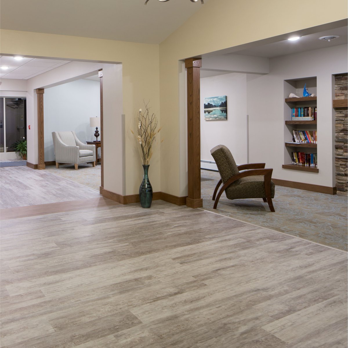 Aspecta Five Piermont Polar White is the perfect choice for senior living facilities. 

With a 28 mil layer, glue down installation and Duraspect™ Extreme Surface Protectant, these floors stand all the foot traffic! Order samples here: bit.ly/3AeeJxH #commercialdesign