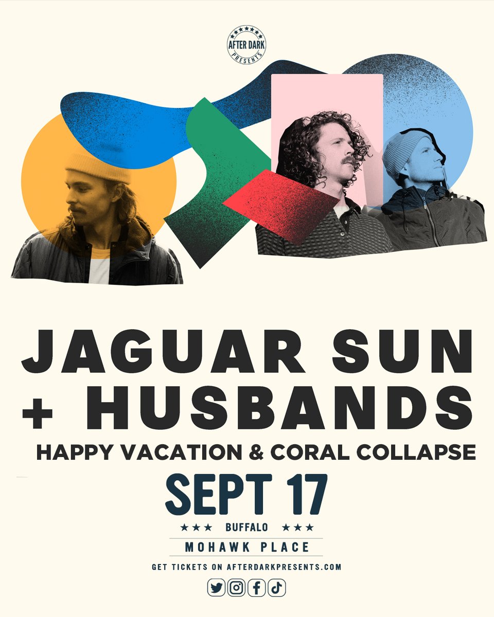 Happy to announce we are playing 9/17 at Mohawk in Buffalo, with Jaguar Sun, Husbands, and Happy Vacation. Feel free to reach out to us for tickets and hope to see you there :)