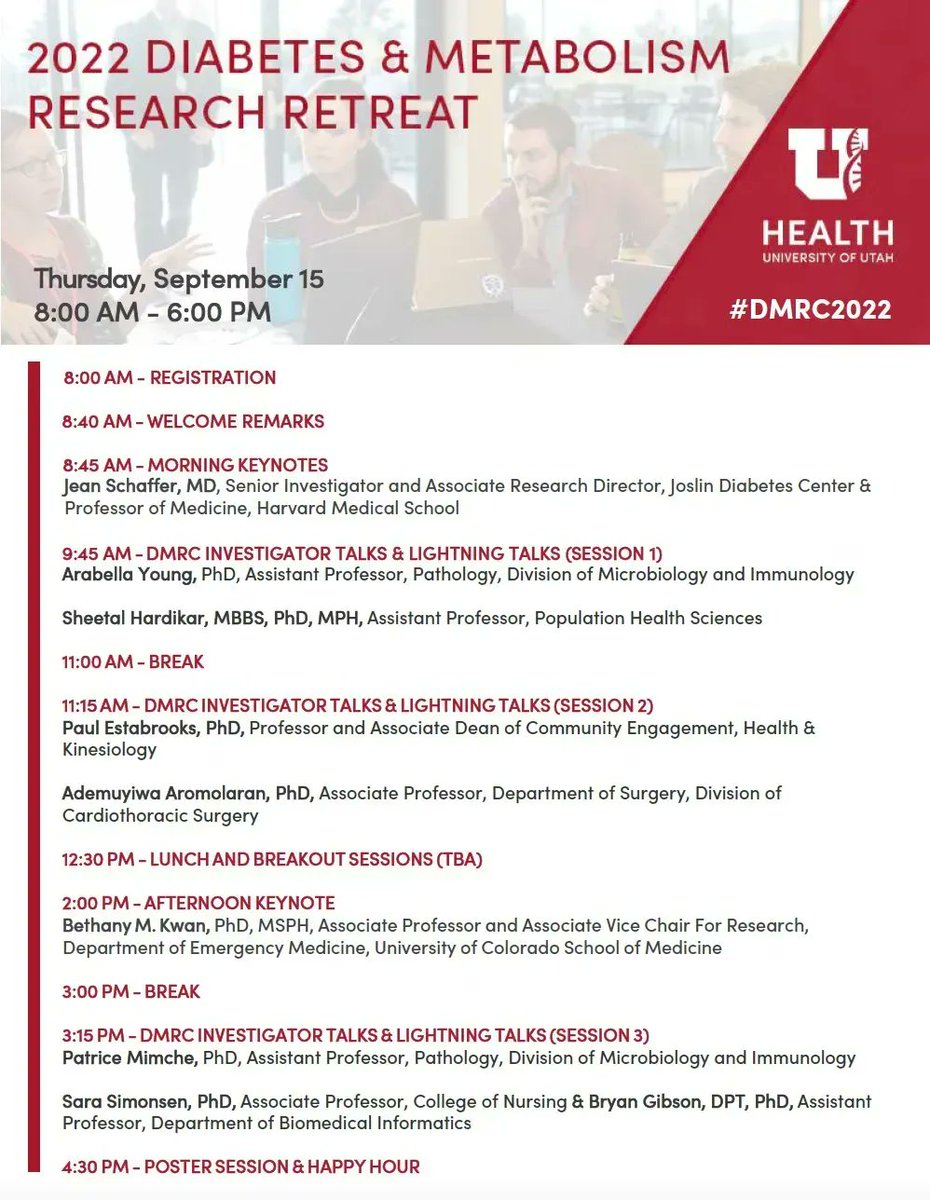 U of U NUIP (@uofunuip) on Twitter photo The 2022 UDMRC Research Retreat is Thursday, September 15, from 8AM-6PM in the SJ Quinney College of Law, 6th Floor Moot Courtroom. Check out the agenda and register today: buff.ly/3AkGcPa #DMRC2022 The 2022 UDMRC Research Retreat is Thursday, September 15, from 8AM-6PM in the SJ Quinney College of Law, 6th Floor Moot Courtroom. Check out the agenda and register today: buff.ly/3AkGcPa #DMRC2022