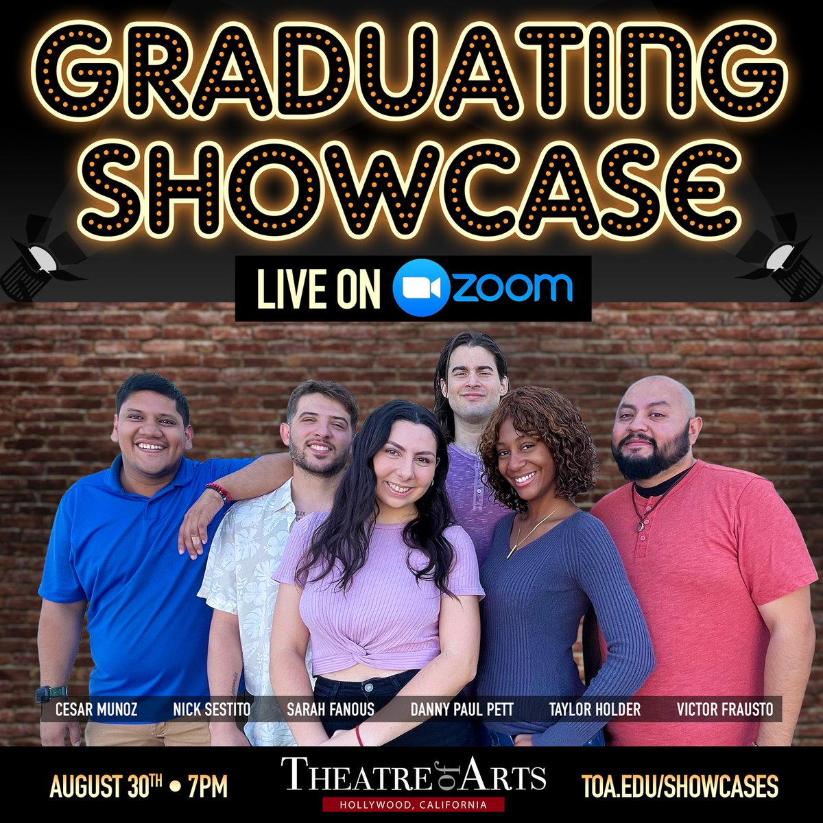 TheatreofArts's tweet photo. TUESDAY: TOA is proud to present 6 diverse and dynamic new talents performing a 60-minute showcase directed by TOA's On Camera Acting Chair Alex Feldman. Join us! Details: https://t.co/5cW2uNYWOQ #casting #acting #castingcall #LAcasting #hollywood #actingschool 🎬🤩💫👏🏾🎭🎓🏆📝 https://t.co/pDzNGz15X9