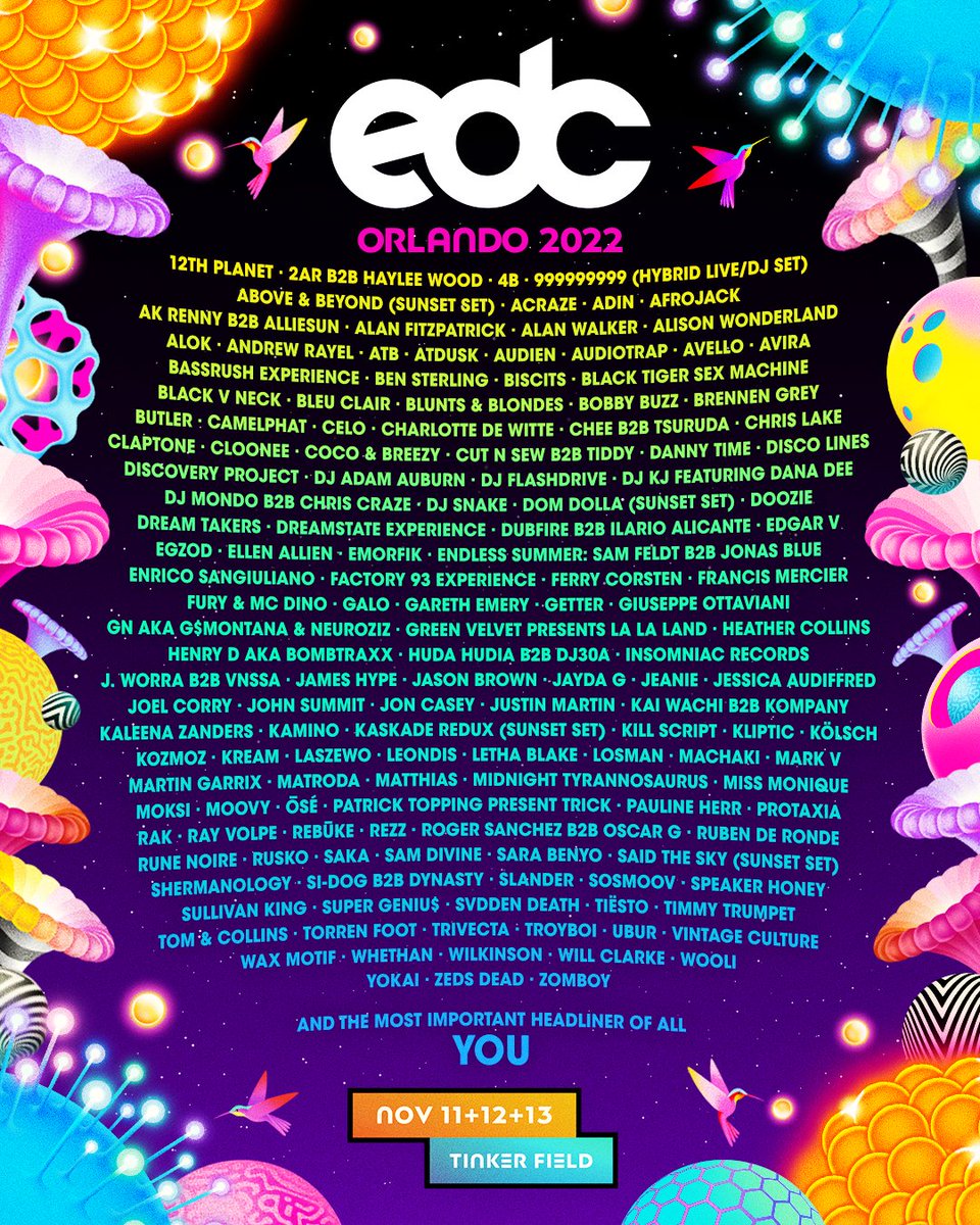 EDC Orlando 2024 Lineup Tickets Schedule Map Set Times