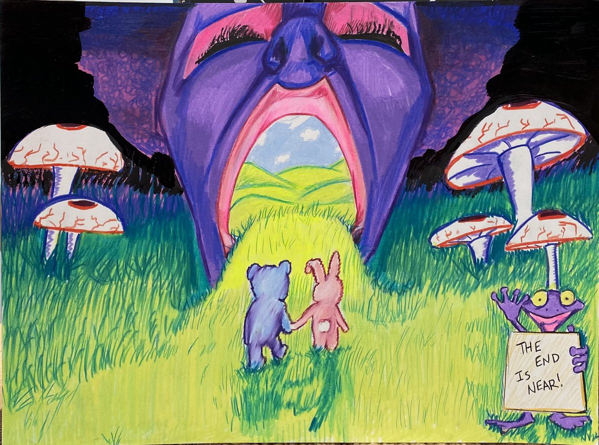 ItsArtDummy's tweet photo. #art #ArtOfTheDay #artist #artontwitter #artistsontwitter #shrooms #trippy #TheEndIsNYE #pencilart #letsgoonatrip https://t.co/QcrvIneK03