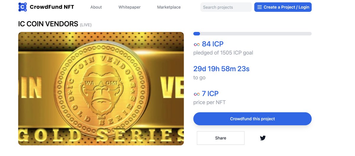 .<a href="/ic_coin/">IC COIN VENDORS</a> crowdfunding round is now in public release !  
🚀
#ICP #NFTs #crowdfunding 

kn5ky-6iaaa-aaaai-qbikq-cai.ic0.app/project.html?p…