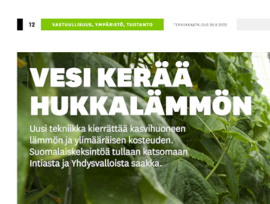 Suomalaista kasvihuoneviljely- ja teknologiaosaamista arvostetaan ja ostetaan ympäri maailman. Puhdasta ja resurssitehokasta lähiruokaa <a href="/FoodTechFi/">FoodTech Finland</a> <a href="/JordasRobert/">The Orange Guardian</a> <a href="/CCR_Turku/">CCR / Univ. of Turku</a> 
 lehdet.almatalent.fi/7b737861-3f66-…