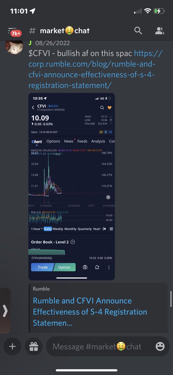 FruitfulTribe's tweet photo. $CFVI Rumble spac 🔥
Freedom of speech video platform 🇺🇸 

Another banger alerted in our chat by @DARKLIGHTBEING https://t.co/b0oMGMQn9K