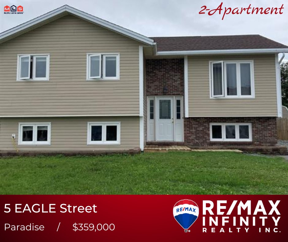 REMAXInfinityNL's tweet photo. 🔹PARADISE 2-APARTMENT!🔹

🏡5 EAGLE St, Paradise
MLS®1249134
🛌5 Bed🛁2 Bath🔨2,325SF
Offered at $359,000
See details🔍https://t.co/fELXgTYrL2

Contact Scott Hopkins for details
📱 709-685-0321
📥shopkins@infinitynl.ca
🌐https://t.co/9gZAZ2wOCF

@jimburtonnl @townofparadise https://t.co/dHo4FVHDMu