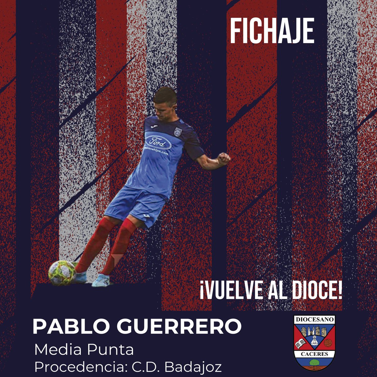 🔴 🔵 FICHAJE:

Media Punta. Pablo Guerrero, procedente del C.D. Badajoz, vuelve al Dioce, equipo en el que ya estuvo en el primer año de juvenil.

¡Bienvenido de nuevo!