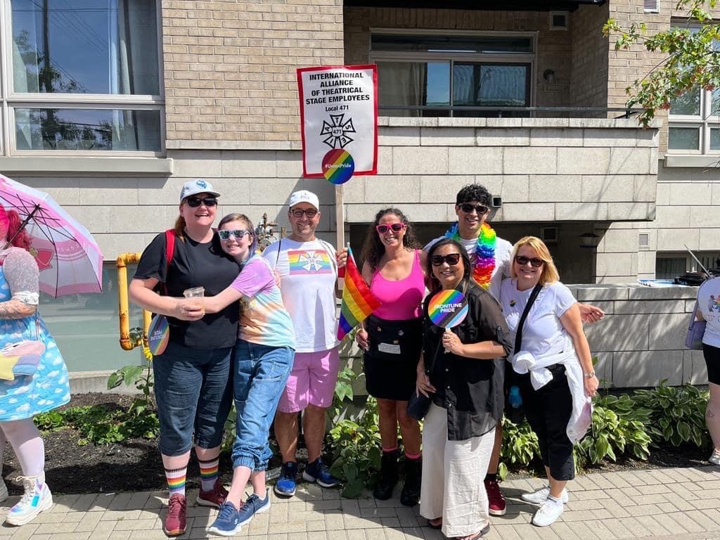 The <a href="/IATSE/">IATSE // #IASolidarity</a> meets the <a href="/CanadianLabour/">Canadian Labour</a> Congress at #OttawaPride! <a href="/iatse471/">❀ IATSE Local 471</a> members Jim Reynolds, Jonquil Garrick-Reynolds &amp; David Reynolds snapped a pic w <a href="/PresidentCLC/">Bea Bruske, CLC President</a> Bea Bruske, Secretary-Treasurer Lily Chang &amp; Executive VP <a href="/CLCVPSiobhan/">Siobhan Vipond</a> Vipond (w daughter Mairead)! #IATSEpride