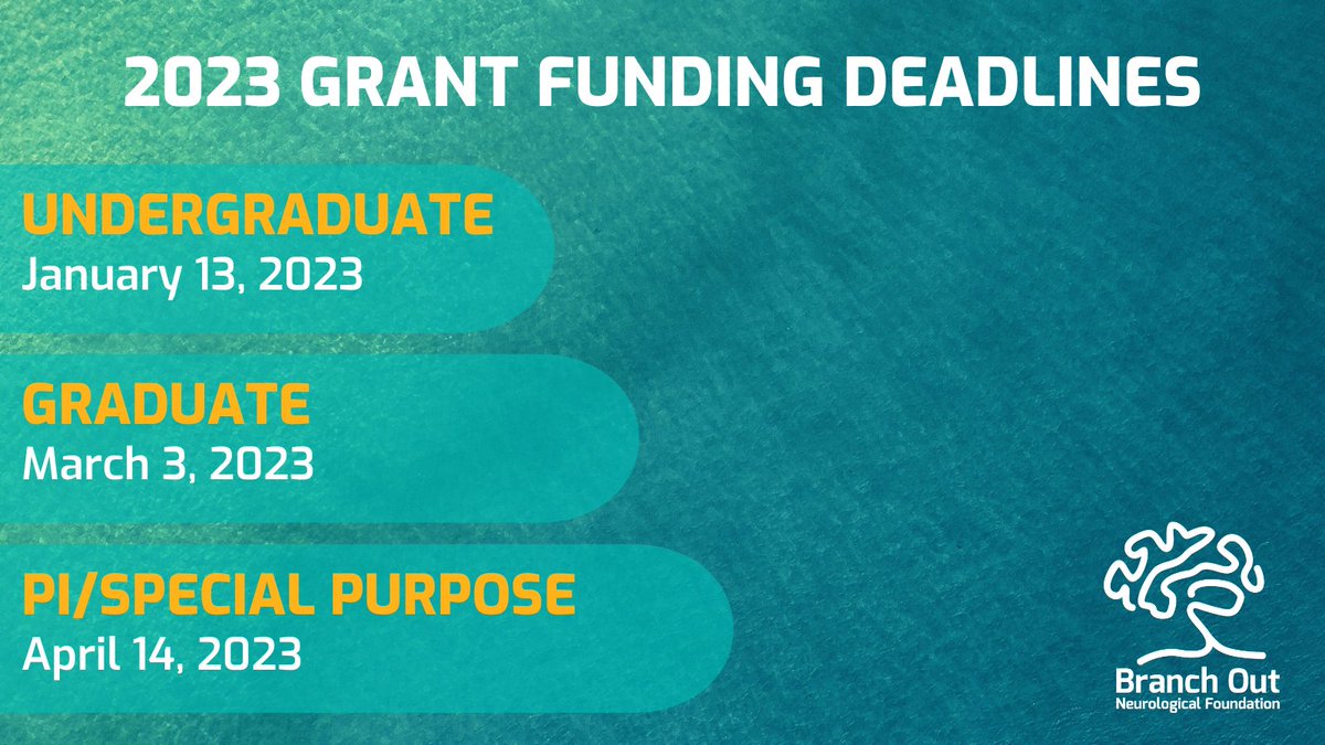 📣 Announcing the deadlines for the 2023 grant funding cycle! 📣 We're looking for the latest, leading-edge research exploring alternative treatments to neurological disorders. If that sounds like your project, we want to hear more: branchoutfoundation.com/grants