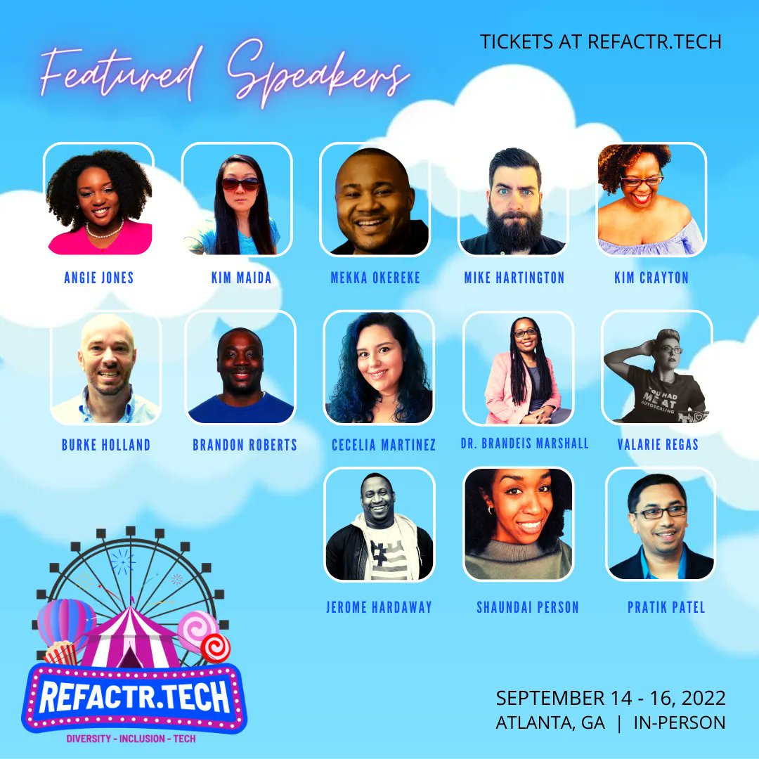 REFACTR.TECH focuses on #tech while enabling co around #dei &amp; #intersectionality with 50 sessions covering topics like engineering, data, accessibility, career, and more. Tickets are only $199 but prices go up on Wed! refactr.tech #atlanta #conference