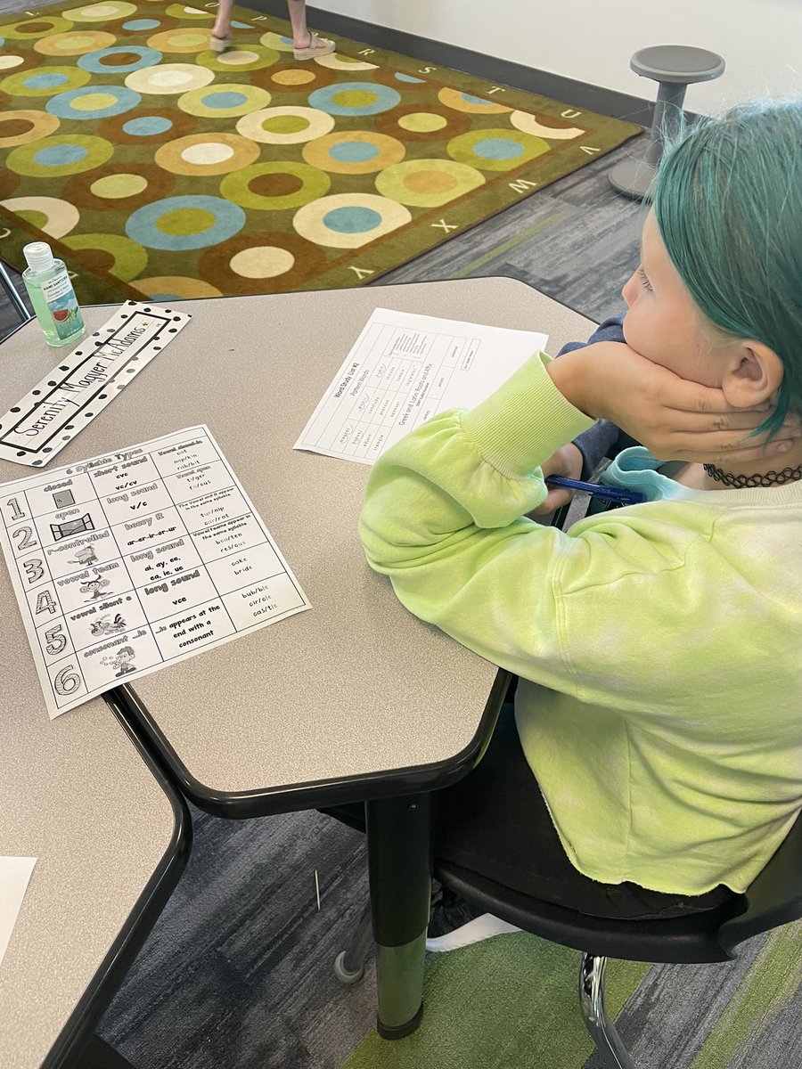 Ss in Ms Dotson’s 5th grade class are diving right into word study this morning by identifying the syllables in each word! #isdstrong #isd5th