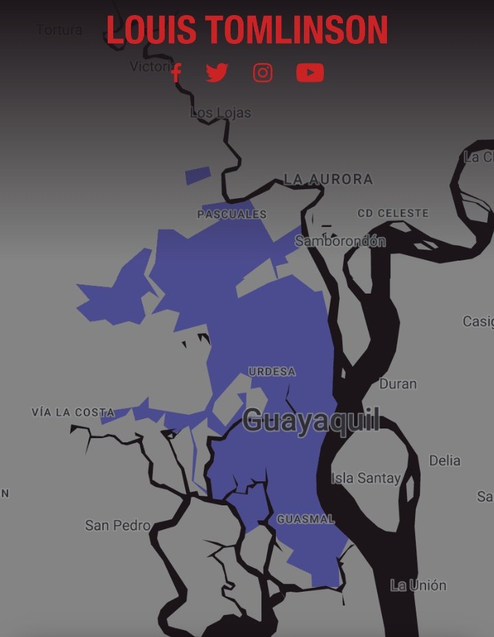LouisTEcuador's tweet photo. Las ciudades de Quito y Guayaquil están casi totalmente pintadas de azul pero todavía no aparece la carita en el mapa, sigamos activxs!! 

#LT369 

🦄 https://t.co/HhSRhTK8e6