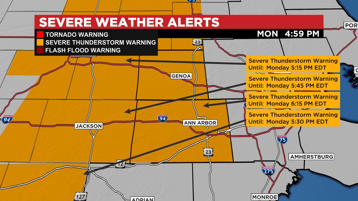AhmadBajjeyWx's tweet photo. A Severe Thunderstorm Warning is in effect for the highlighted counties until 8/29 6:15PM. Take Shelter Now if in the highlighted area. https://t.co/YyAqOM1J9B #severeweather #FirstForecastDetroit https://t.co/lZSgdMHGZ8