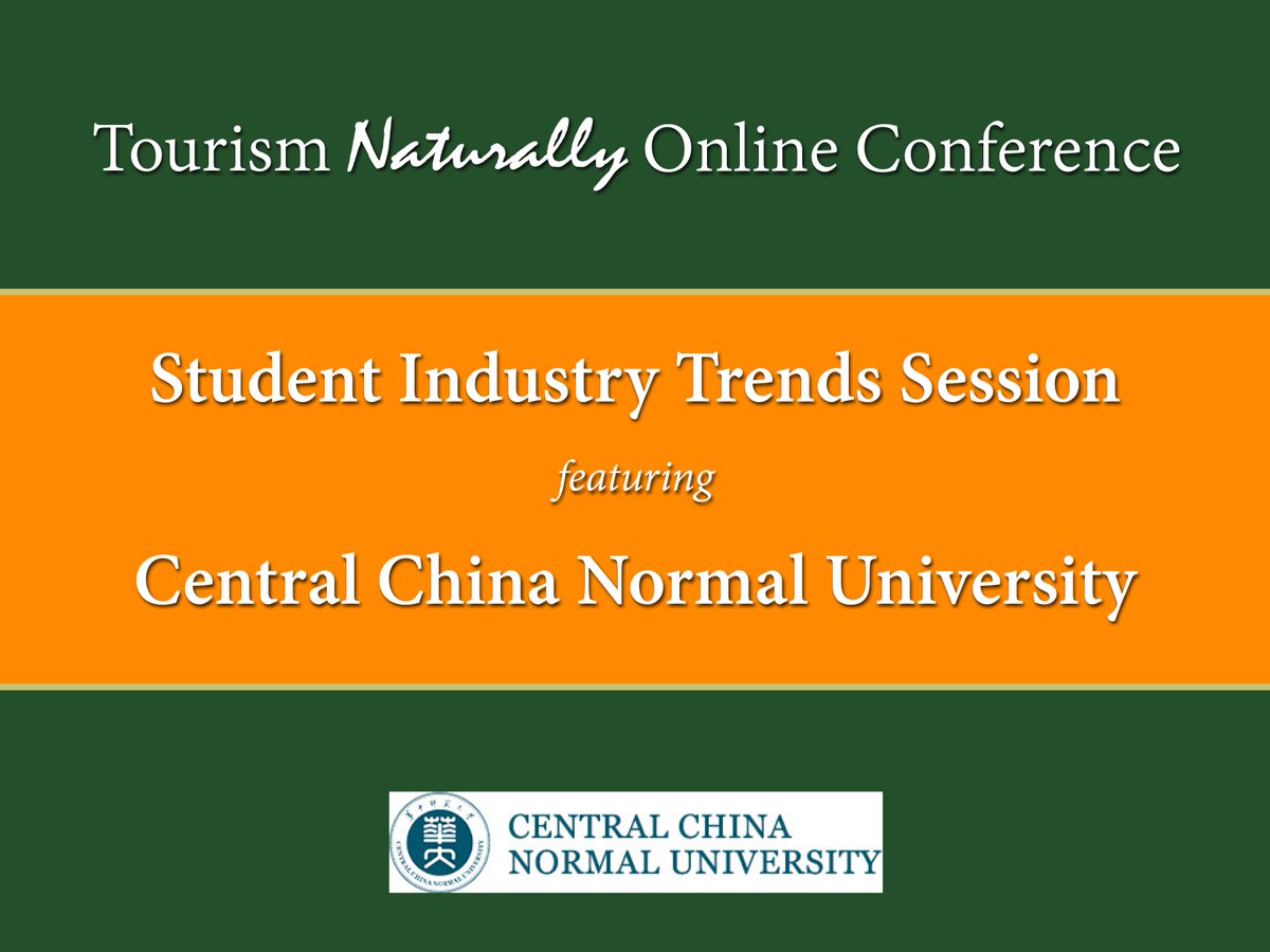 TourismNat's tweet photo. We’re looking forward to a student-led industry trends talk from one of our sponsors, Central China Normal University!

This university and the students will have so much to share with us from China. Learn more about CCNU’s programs on their website: https://t.co/kyK6DOHHlP https://t.co/uAW7VNKn6k