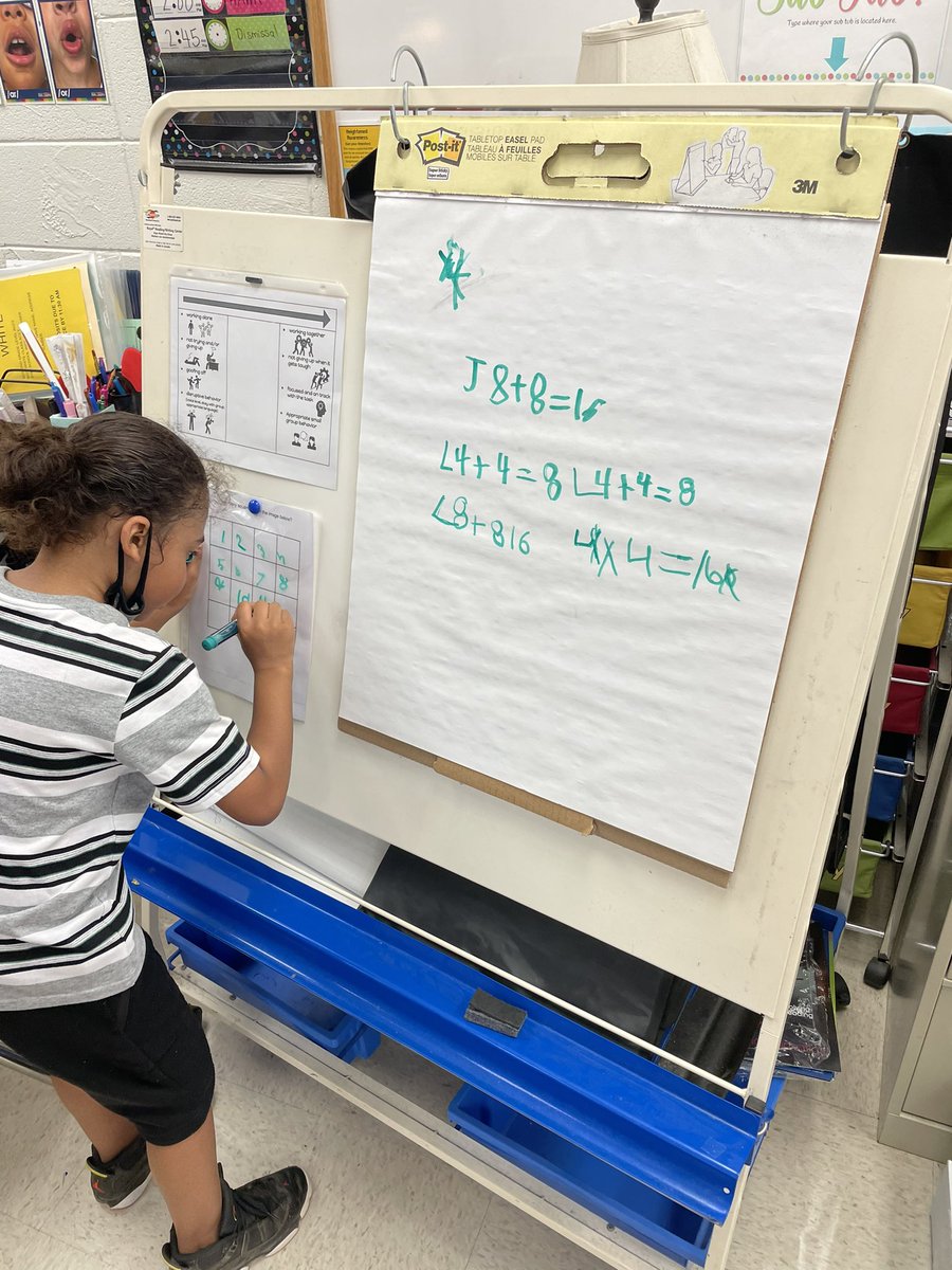 MWhiteMES's tweet photo. We started #buildingthinking #classrooms in math today. Groups worked at vertical surfaces to see how many squares were in the picture. Then we did a gallery walk and revised our work. https://t.co/dMRc2Brm4G