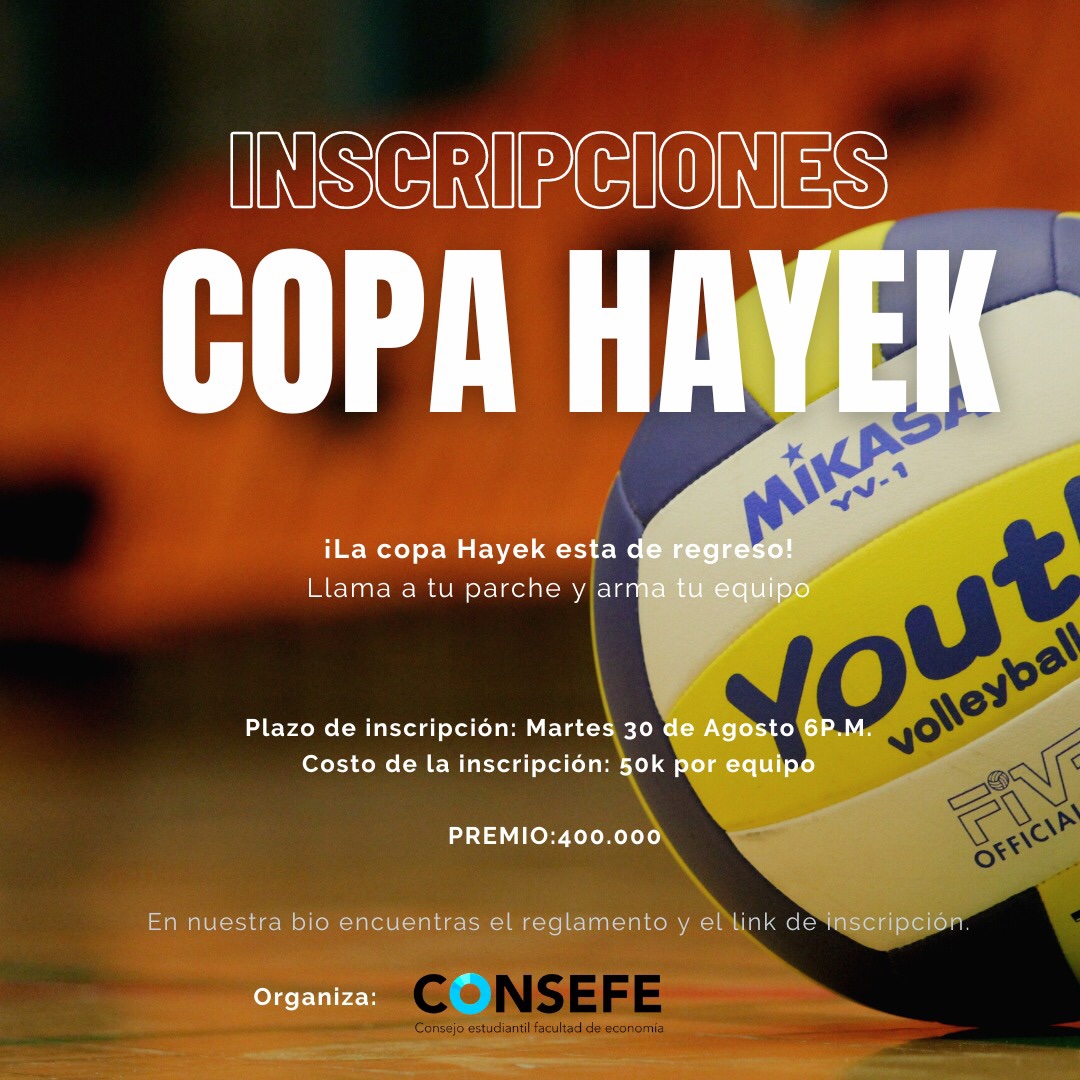 _CONSEFE's tweet photo. ¡La copa Hayek está de vuelta!🏐

¡Todos los y las interesadas en participar anímense! Sólo deben inscribirse en este link https://t.co/IzpHrjqkBq

🕖 La fecha límite de inscripción es el martes 30 de agosto hasta las 6 P.M. https://t.co/7Ca9LBF7rD