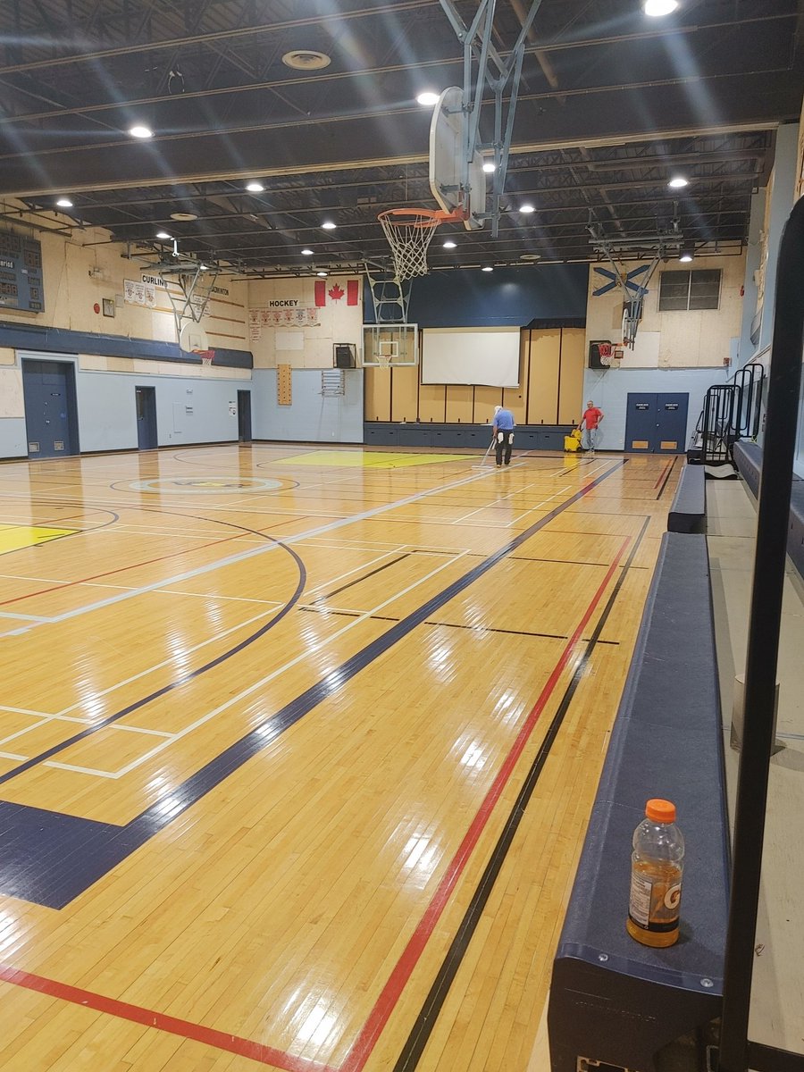 Our Building Specialist, Ed Brush, and TCRCE Supervisor of Property Services, John Hogg have been working extremely hard to bring new life to the old wood floor. It is well on its way! @TCRCE_NS #whatsoldisnewagain
