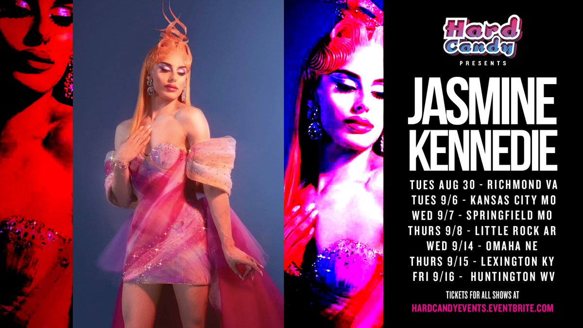 HardCandyKY's tweet photo. Our tour with S14’s dancing diva @jasminekennedie kicks off tomorrow! Catch her in Richmond, Kansas City, Springfield, Little Rock, Omaha, Lexington &amp; Huntington! 
Tix at https://t.co/3bOq0ljxHQ https://t.co/cmX6atMJFl