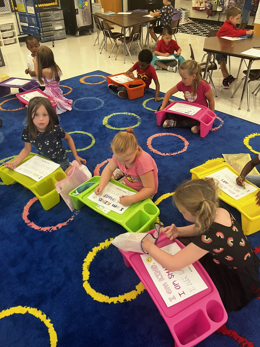 colorful_in_k's tweet image. Today we started learning about our school house system AND got to practice using the lap desks! @EcoffElementary