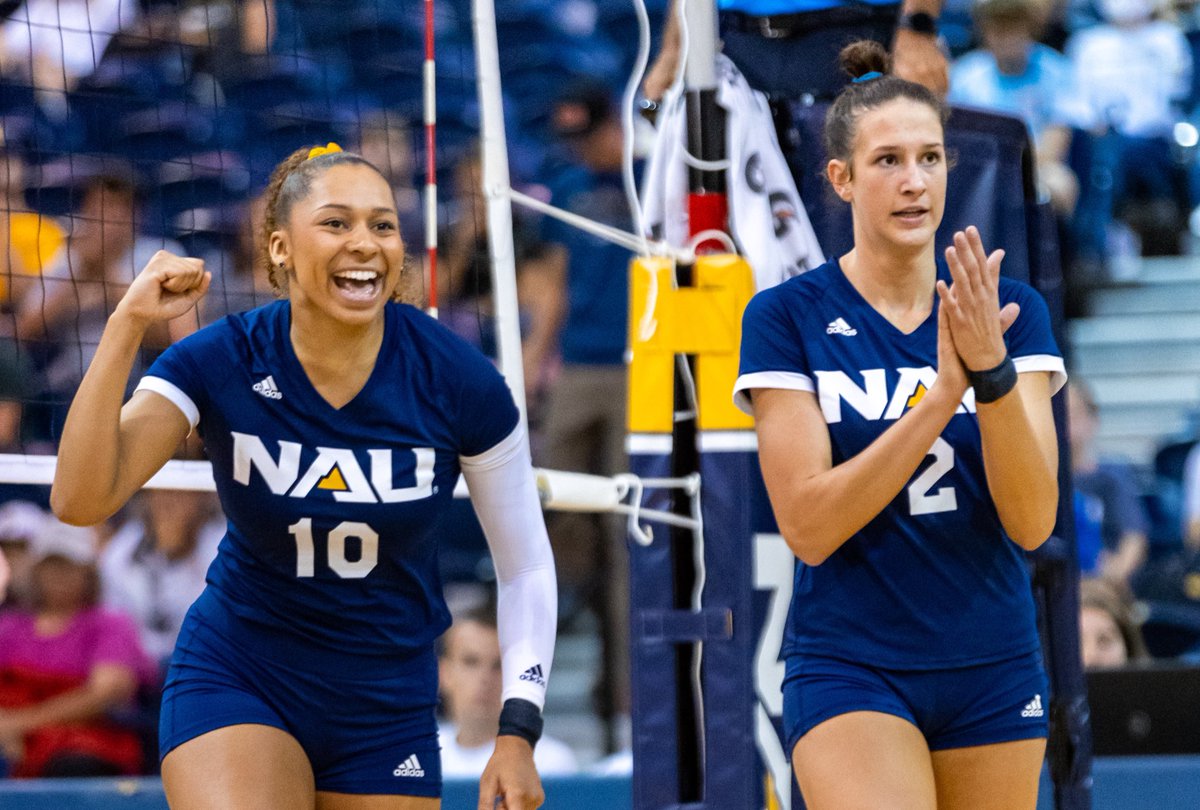 NAUVolleyball's tweet photo. Felt great to be back on the court last weekend! Our home crowd did not disappoint 👊

#RaiseTheFlag https://t.co/sykedObCPK