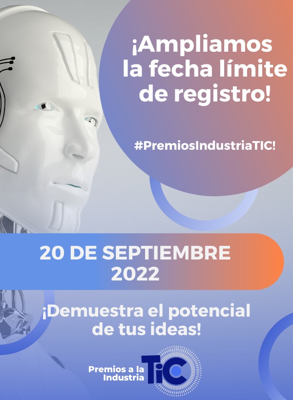 ¡Nadie se queda fuera de los #PremiosIndustriaTIC! Por eso ampliamos la fecha límite al 20 de septiembre. Inscribe tu proyecto ya: bit.ly/PremiosCANIETI