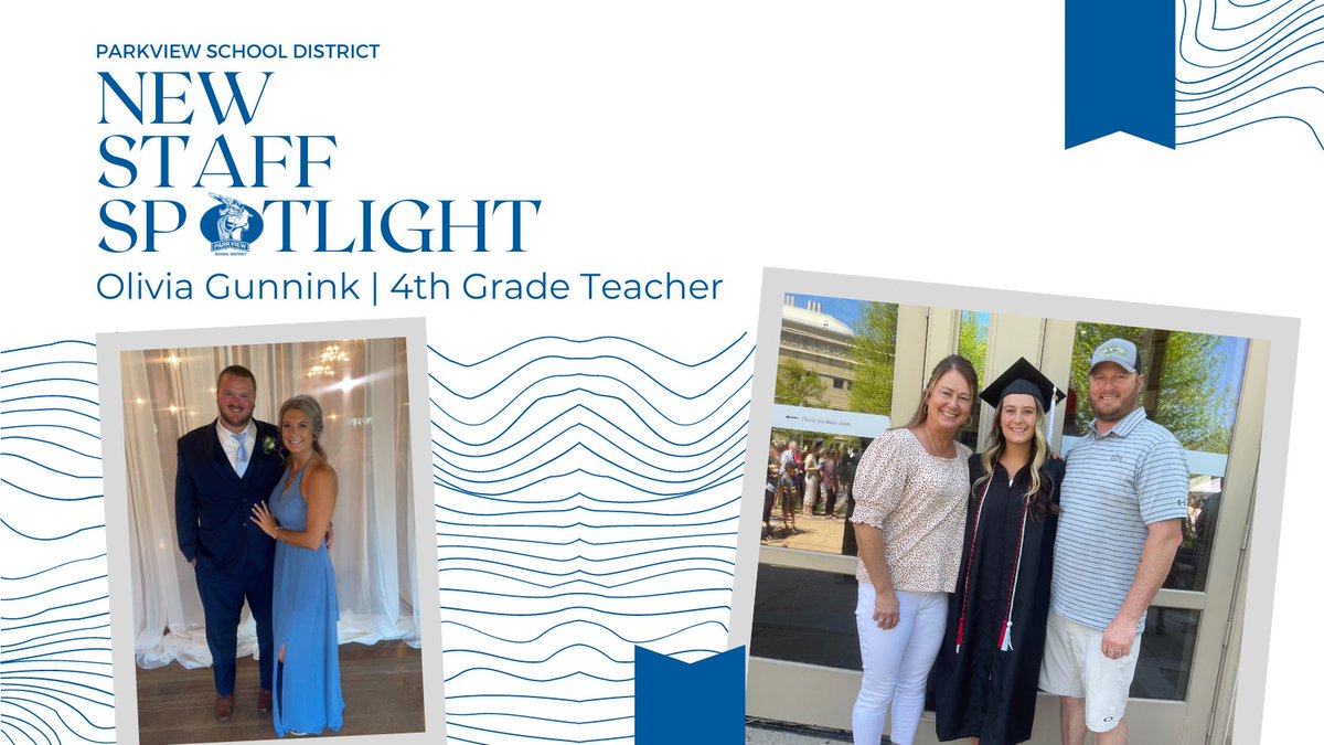 ParkviewSD's tweet photo. Let's all give a warm welcome to one of our new #ParkviewCrew members, Olivia Gunnink, our new 4th Grade Teacher at PES!  🙌 🎉 💙

Help us welcome Olivia and her family to Parkview!

Can't wait for a great year together! https://t.co/SizY0Z5Rnj