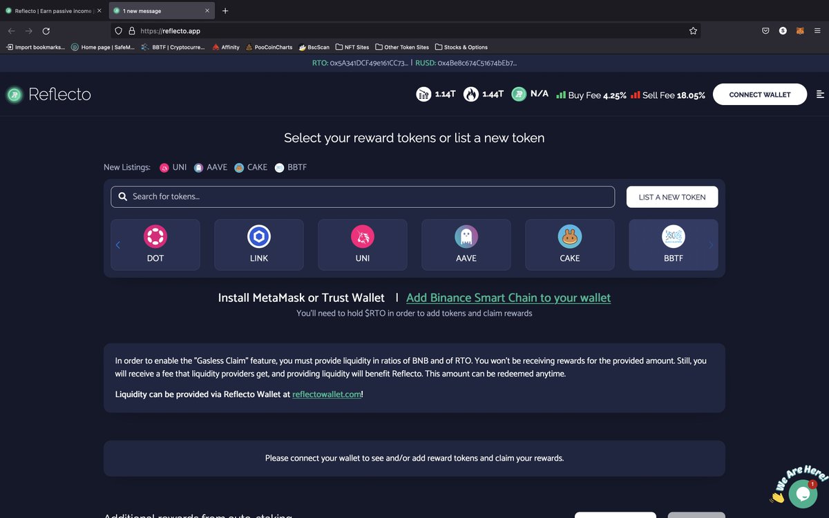 Defi_Spidey's tweet photo. For those that are waiting for the #ReflectoToken #RTO to go live with the #BlockBustersTech #BBTF reflections options, I can say that is it NOW an option on their website! I have not changed mine yet. I have to get BNB. lol

@BlockBustersTch @DonBaileySpeaks @GOTTI_MProtocol https://t.co/ffPTIQwM9P