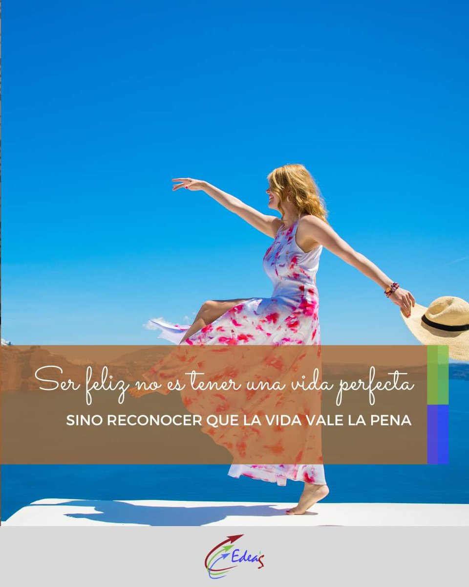 edeas_marca's tweet photo. Ser #feliz no es tener una vida perfecta, ser feliz es reconocer que la vida vale la pena, a pesar de las #dificultades 🤩

#EdeaS #TuPuedesSoloQueríaRecordártelo #noesloquevesesloqueaporta #Entrega #Decisión #Energía #Actitud #sueñoscumplidos
#firstdates29a https://t.co/Z7btzVwAGI
