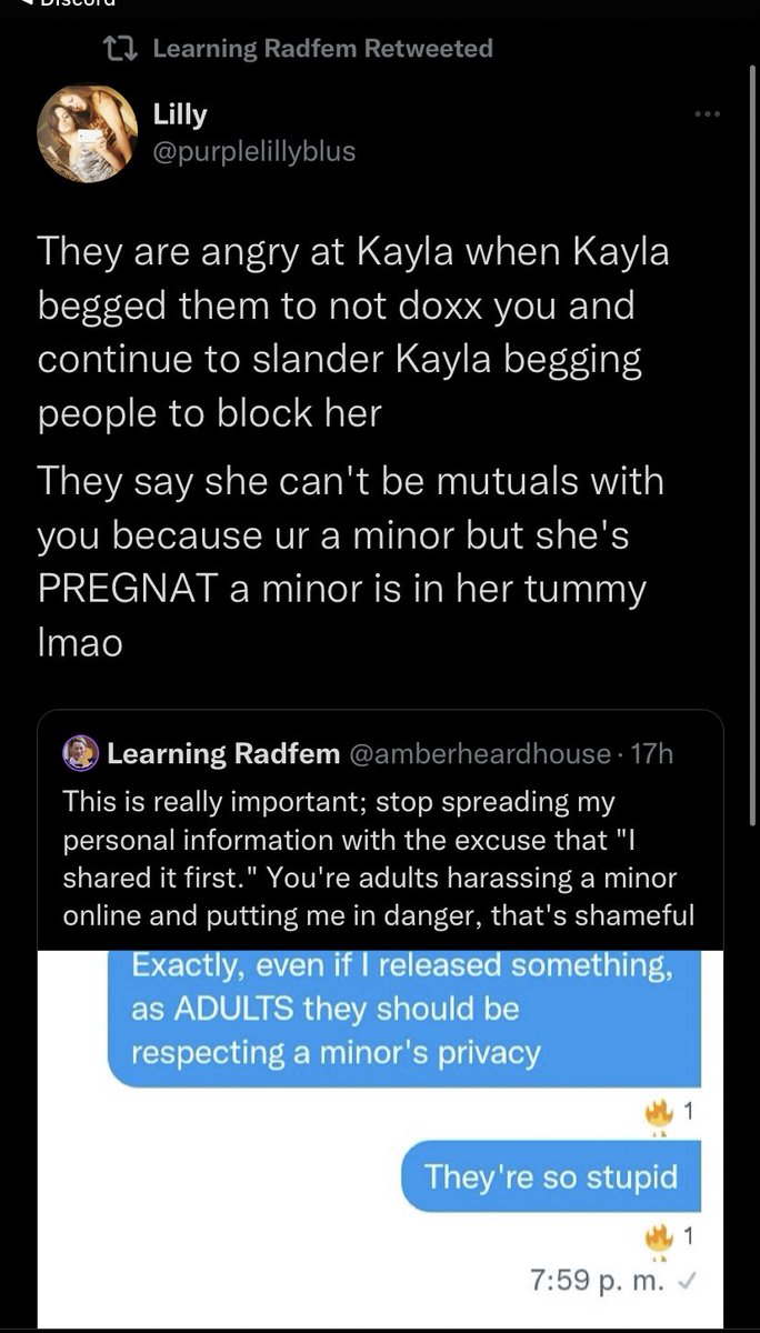 NewSwedish's tweet photo. @TerreneTwilight @FaveAbuser She knows that “Kelly” is 15 years old. She uses the excuse that she’s “defending” these children from “bullies”-The “bullies” are the ADULTS trying to protect them from groomers &amp; pedos. This is the same excuse that @Transwomyn uses to justify his “friendships” with little girls https://t.co/34jJYKDQJC